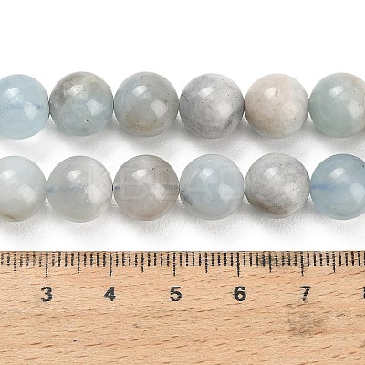 Natural Aquamarine Beads Strands G-F591-29B-10mm-01-1