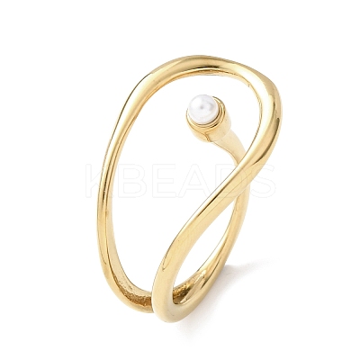 Opaque Acrylic Imitation Pearl Cuff Rings RJEW-P177-03E-G-1