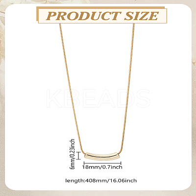 1Pc Zinc Alloy Curved Tube Pendant Necklaces for Women NJEW-LP0004-18-1
