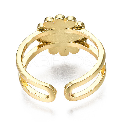 Brass Enamel Cuff Rings RJEW-S045-114-NR-1