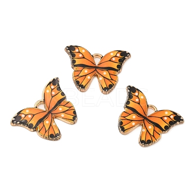 Light Gold Tone Alloy Enamel Pendants ENAM-M059-05KCG-01-1