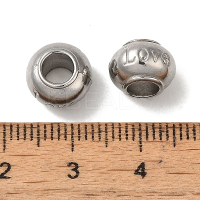 Tarnish Resistant 304 Stainless Steel European Beads STAS-K285-25P-1