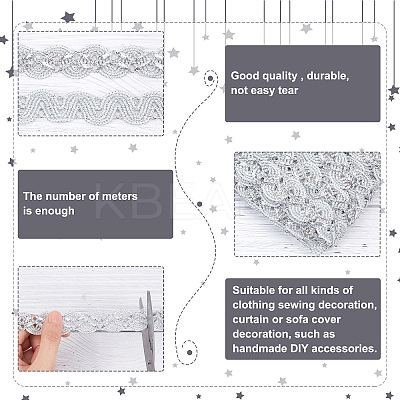 Metallic Lace Trim OCOR-WH0071-032A-1