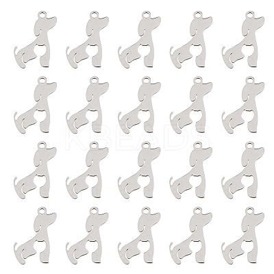 40Pcs 201 Stainless Steel Pendants STAS-DC0013-20-1