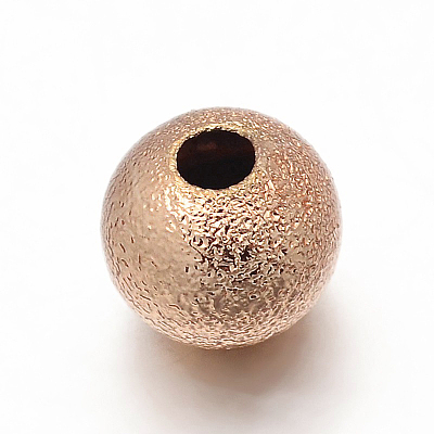 Brass Round Textured Spacer Beads KK-L051-04-4mm-1