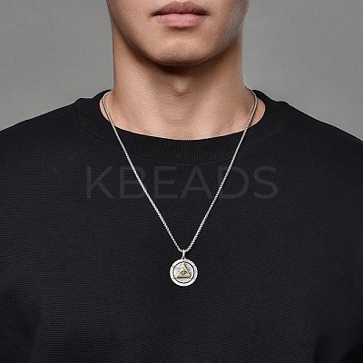 Spinner Star of Daivd with Eye 201 Stainless Steel Pendant Necklace LS-MATO-PW0001-065-1