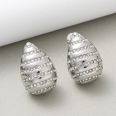 304 Stainless Steel Teardrop Stud Earrings EJEW-B108-06P-1