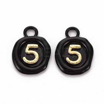 Spray Painted Alloy Pendants PALLOY-Q433-035B-RS-1
