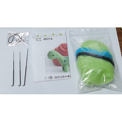 Cartoon Dinosaur Shape Needle Felting Starter Kit DOLL-PW0005-061D-1