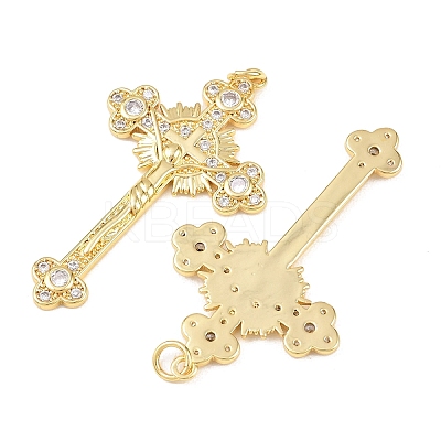 Brass Micro Pave Cubic Zirconia Pendants KK-B167-21G-1