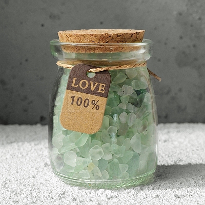 Natural Green Fluorite Chip Healing Crystals Wishing Bottles LS-PW-WGA5289-05-1