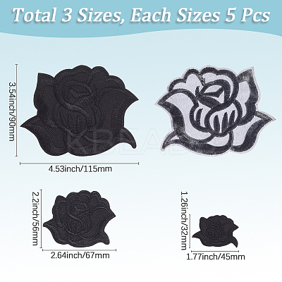 15Pcs 3 Styles Iron on Cloth Patches FIND-CY0001-18-1