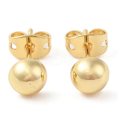 Rack Plating Brass Stud Earrings for Women EJEW-G394-18B-G-1