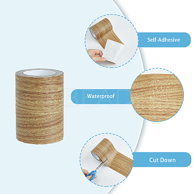 PE Imitation Wood Grain Adhesive Tape AJEW-WH0270-222I-1