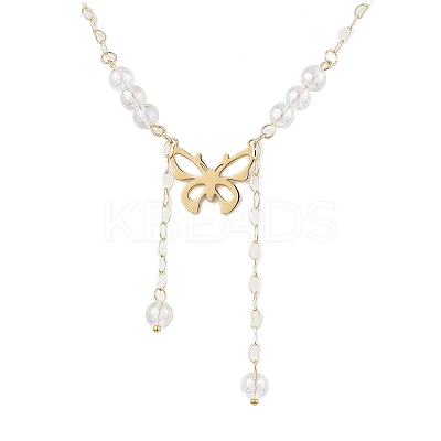 Brass and 304 Stainless Steel Necklaces NJEW-JN04877-1