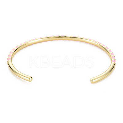 Twisted Brass Enamel Cuff Bangle BJEW-T020-02A-NF-1