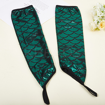 Polyester Fish Scale Gloves AJEW-WH20006-222B-1