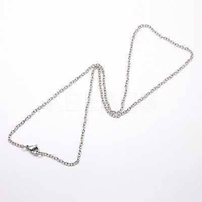 Tarnish Resistant Trendy Unisex 304 Stainless Steel Cable Chain Necklaces X-NJEW-M057-B-01-1