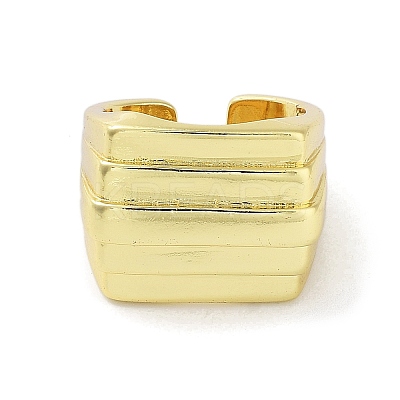 Brass Open Cuff Rings for Women RJEW-A035-06G-1