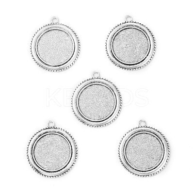 Vintage Tibetan Style Alloy Pendant Cabochon Bezel Settings TIBEP-O006-19AS-1