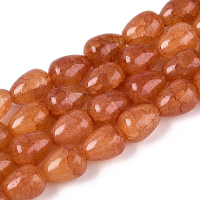 Baking Paint Crackle Glass Beads Strands DGLA-N019-03A-05-1