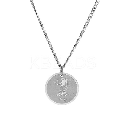 Non-Tarnish 304 Stainless Steel 12 Constellation Pendant Necklaces for Sweater FZ0908-10-1