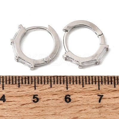 Brass Pave Cubic Zirconia Hoop Earrings EJEW-G471-09P-01-1