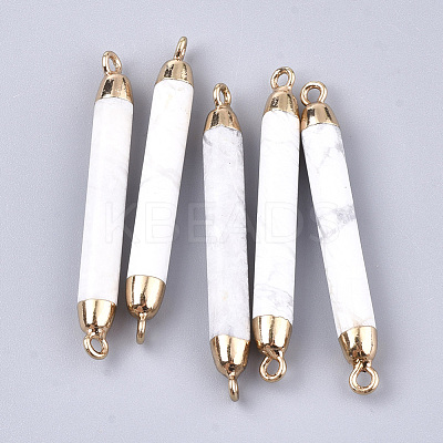 Electroplate Natural Howlite Links connectors G-S344-73J-1