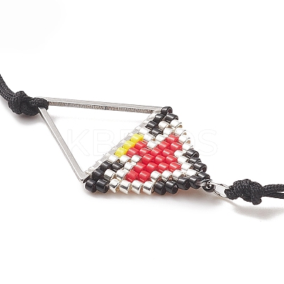 Glass Seed Braided Triangle Braided Bead Bracelet BJEW-MZ00026-01-1