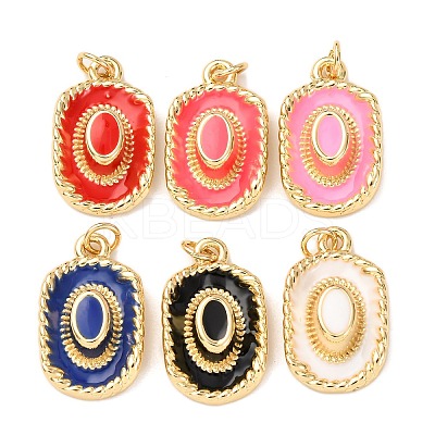 Brass Enamel Pendants KK-K408-66G-1