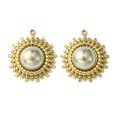Ion Plating(IP) 304 Stainless Steel Pave Shell Pearl Pendants FIND-Z028-34G-1