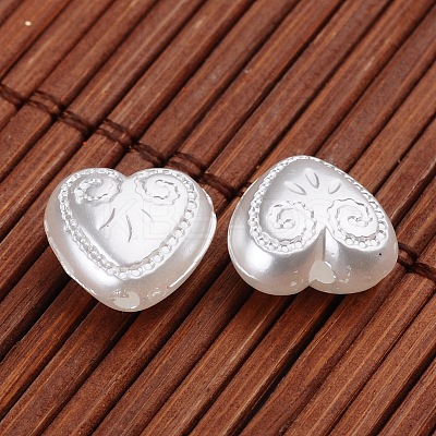 Heart Imitation Pearl Acrylic Beads LS-X-OACR-L004-2239-1