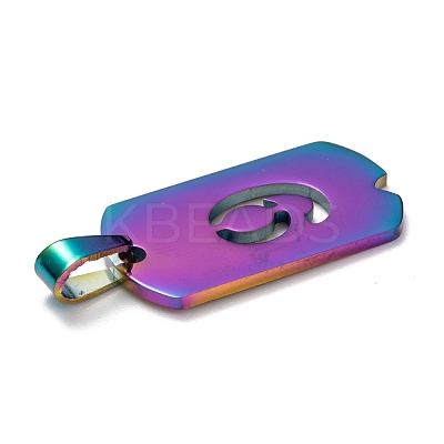 Ion Plating(IP) 304 Stainless Steel Pendants STAS-O127-A09-1