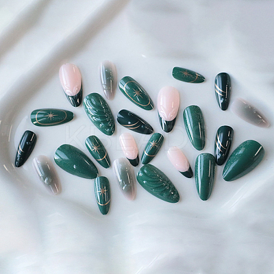 1 Bag ABS Plastic Press On False Nails MRMJ-CP0001-60-1