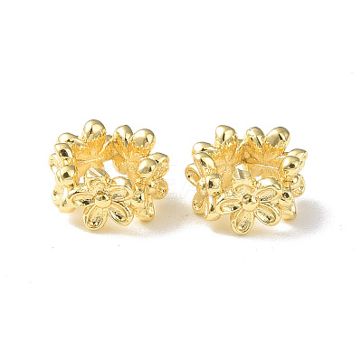 Brass European Beads KK-I702-15G-1
