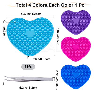 4Pcs 4 Colors Silicone Hot Resistant Cup Mats AJEW-GF0008-28B-1