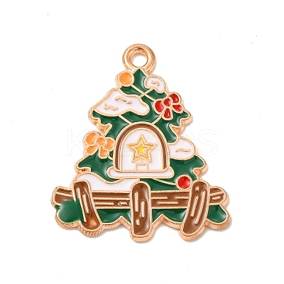 Christmas Theme Alloy Enamel Pendants ENAM-C010-01D-1