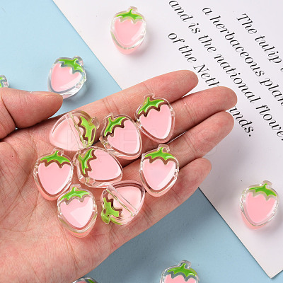 Transparent Enamel Acrylic Beads TACR-S155-003E-1