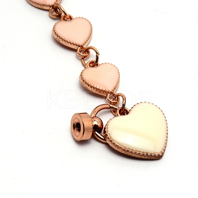 Alloy Enamel Heart Link Chains for DIY Keychains LS-AJEW-WH0188-85B-1