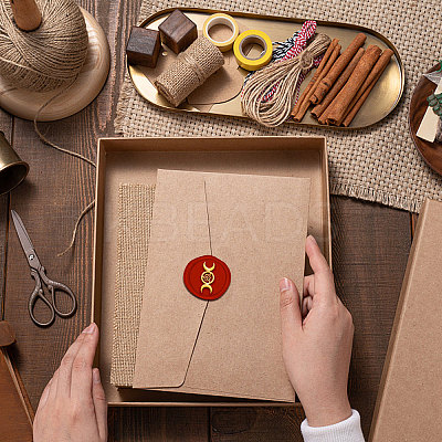 Brass Wax Seal Stamp AJEW-WH0337-006-1