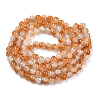 Crackle Baking Paint Imitation Jade Glass Beads Strands X1-DGLA-T003-8mm-08-1