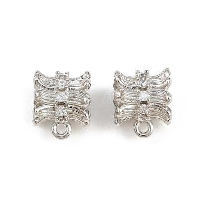 Brass Micro Pave Clear Cubic Zirconia Tube Bails CU-CBA6A75-23P-1