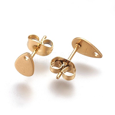 Ion Plating(IP) 304 Stainless Steel Stud Earring Findings LS-STAS-O119-11B-G-1