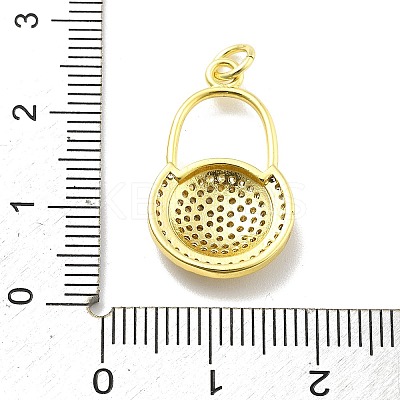 Rack Plating Brass Micro Pave Cubic Zirconia Pendants KK-D359-08G-1