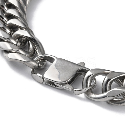 Non-Tarnish 304 Stainless Steel Cuban Link Chain Necklaces NJEW-P288-19P-1