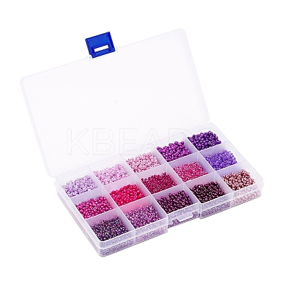 3750Pcs 15 Style 8/0 Glass Round Seed Beads SEED-YW0001-40B-1