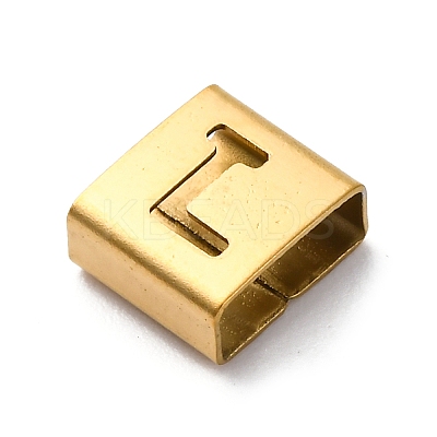 Ion Plating(IP) 304 Stainless Steel Square Slide Charms STAS-L132-23L-G-1
