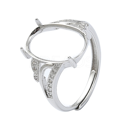 Adjustable 925 Sterling Silver 4 Prongs Ring Settings STER-K179-27P-1