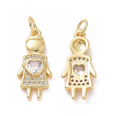 Brass Micro Pave Cubic Zirconia Pendants ZIRC-F134-03G-1