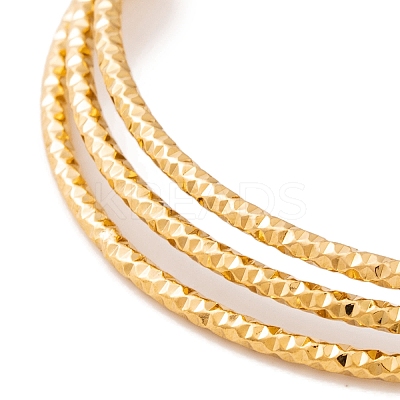 7Pcs PVD Vacuum Plating 304 Stainless Steel Textured Bangles Set for Women BJEW-A011-12B-G-1